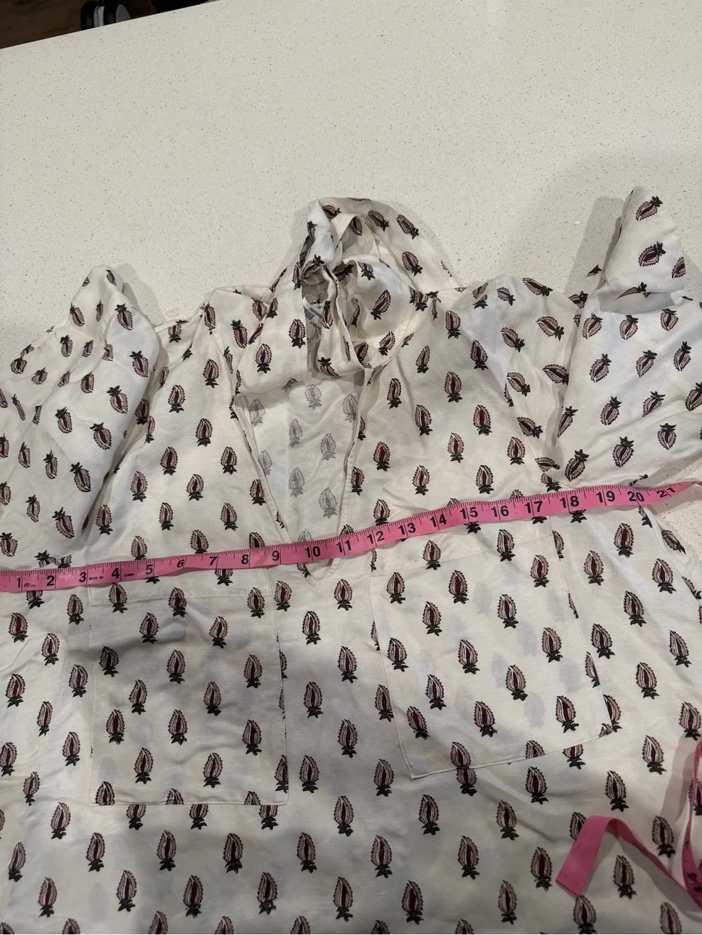 Banana Republic Wide-Leg Viscose Linen Pull-On Pants- L & Tie-Neck‎ Top Size M